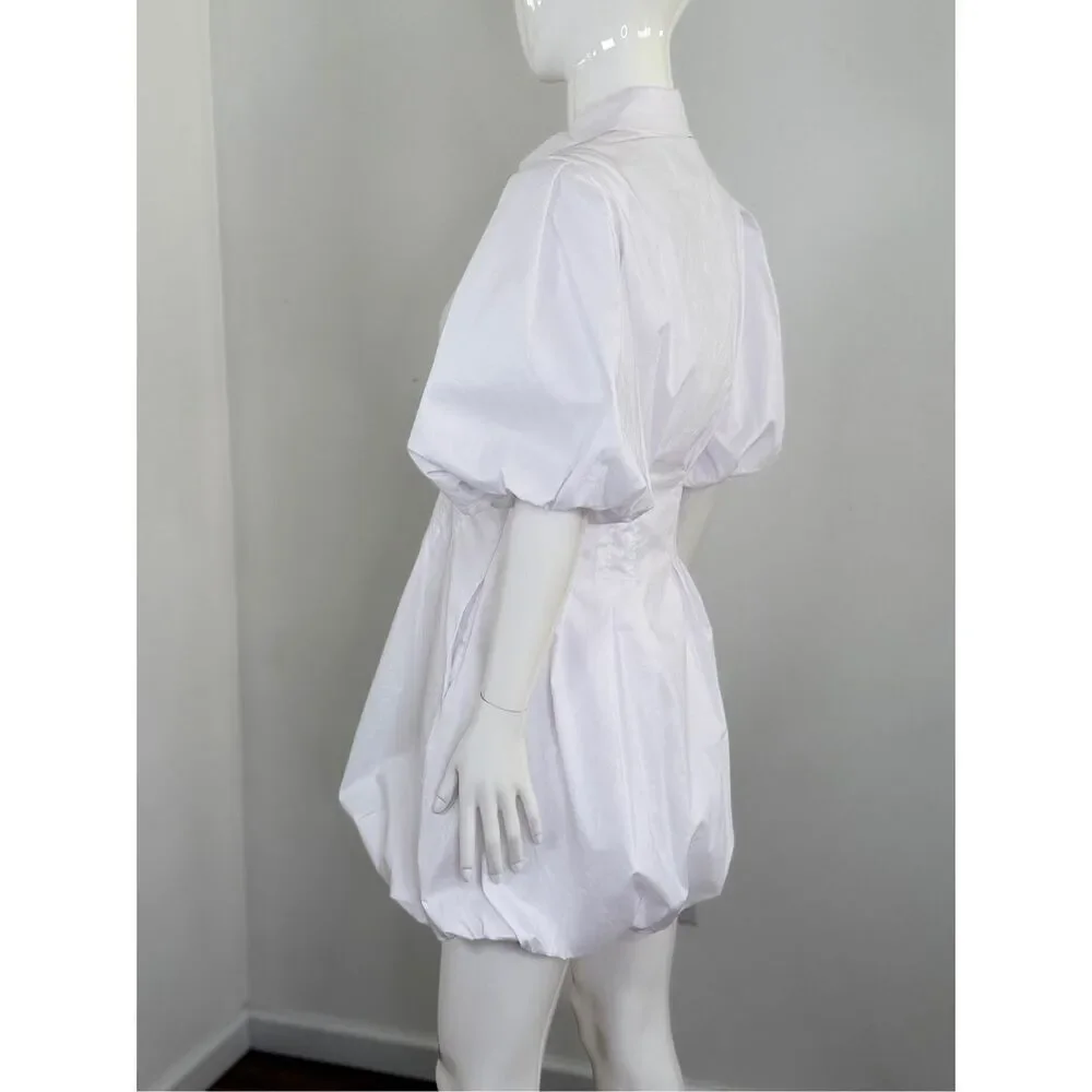 JONATHAN SIMKHAI Womens Signature Cleo Puff Sleeve Mini Dress White Size 6 - Picture 9 of 11